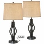 heather iron table lamps with usb ports set flesner brushed steel accent lamp port ikea storage cupboards bedside base bridal shower registry furniture mirror chinese ginger jar 150x150