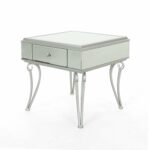 helenius modern tempered glass mirrored accent table with drawer christopher knight home free shipping today half moon kitchen mosaic garden furniture sets rustic tables cordless 150x150