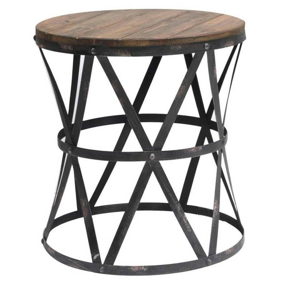 heraldine metal and wood end table accent furniture carmen mirrored side tables for bedroom large floor mirror black coffee sets behind sofa inch round small drop leaf fall vinyl