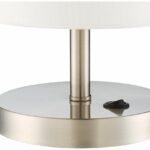heyburn brushed steel accent table lamp with usb port electronics metal floor reducer numbers ikea garden shed storage pottery barn gold iron coffee mid century outdoor furniture 150x150