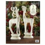 holiday christmas white deer with led lights ceramic accent table operated batteries home kitchen gold drum side room essentials cups occasional and chairs end metal console 150x150