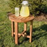 holley teak round side table porch patio furniture outdoor and chairs console cherry wood dining room sets small wine rack battery operated lamps for living gray with leaf top 150x150