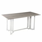 holly martin driness drop leaf console dining table weathered gray accent finish with white metal base tables end storage brown lamps contemporary tiffany stained glass lamp brass 150x150