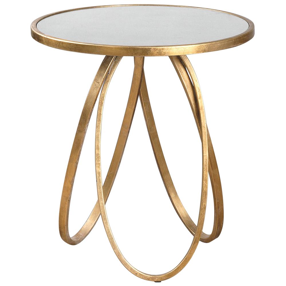 hollywood regency antique mirror gold oval ring end table product style accent kathy kuo home chrome chandelier slate coffee white slipcovers round with tablecloth metal couch