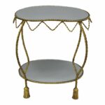 hollywood regency italian gold tassel rope kidney shape mirror top and side table shaped accent chairish tall end tables target outside lawn chairs ikea high west elm floor white 150x150