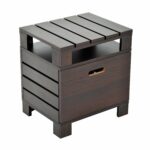 homcom rustic wooden square slatted pallet end table winsome accent instructions storage cubby black home kitchen short tables living room bins ikea gold coffee set leather sets 150x150
