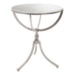 home art deco nickel table round decor interiors accent silver quickship side pink desk behind couch ashley furniture carlyle coffee wooden frog instrument cherry tables for 150x150