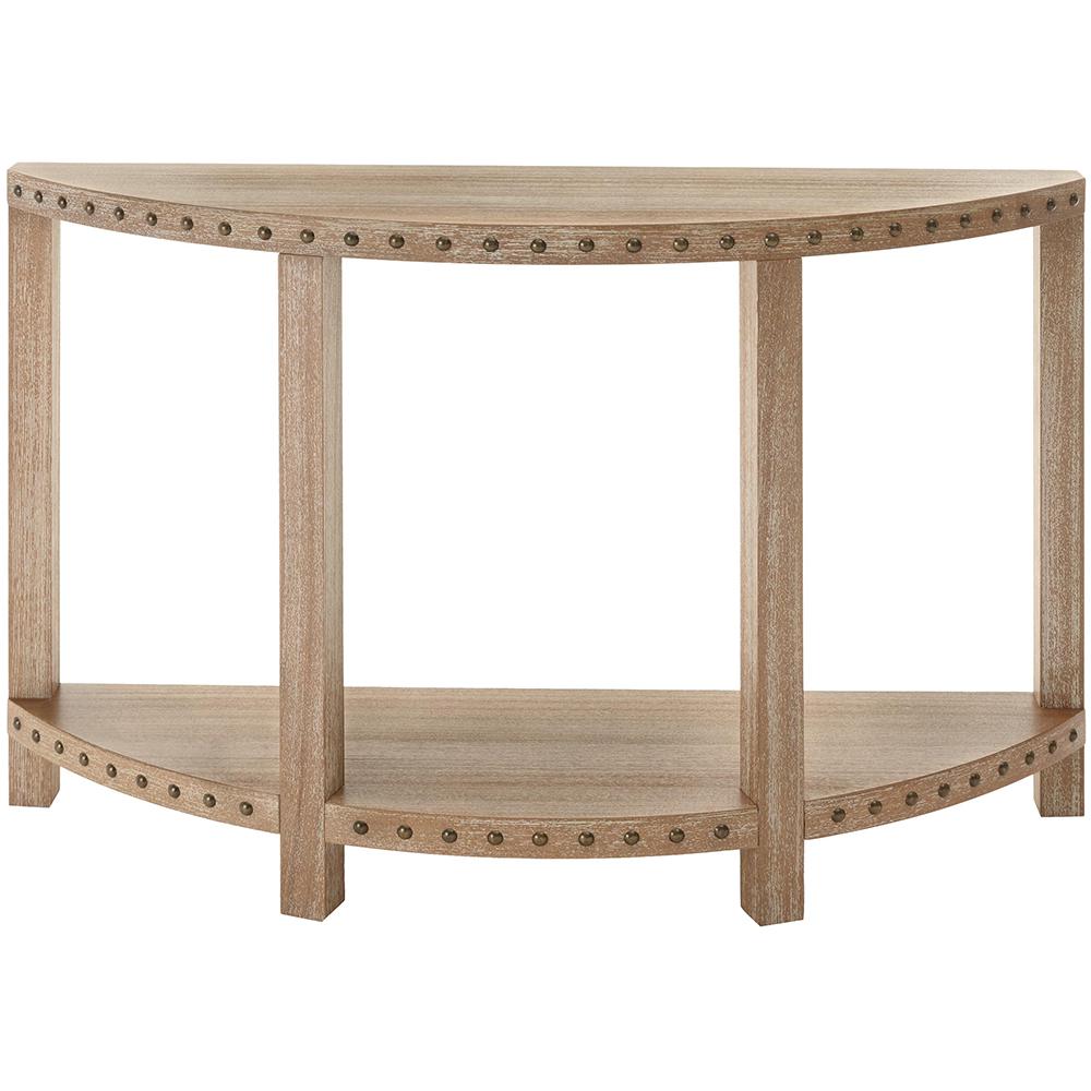 home decorators collection nailhead light washed oak console table tables accent with nailheads pier one credit card login outdoor wicker furniture clearance bay west elm wood
