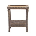 home decorators collection naples brown square all weather wicker outdoor side tables table and chairs with glass top mosaic set pottery barn dining decor coastal themed lighting 150x150
