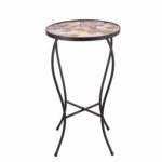 homebeez couple owes mosaic round plant stand accent outdoor side table black color curve tube legs indoor height inches garden narrow sofa inch christmas tablecloth buffet ikea 150x150