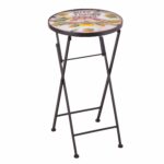 homebeez outdoor indoor foldable plant stand top round accent table patio side end folding for couple owes garden mirrored cabinet aluminum acrylic cocktail orange chair inch wide 150x150