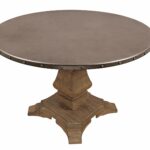 homelegance anna claire round table with pedestal base orf zinc accent and nail head banding rusticated top kitchen dining marine style lighting nautical lamps fire pit chairs 150x150