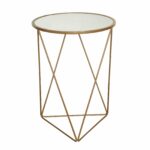 homepop gold accent round end table inuse ginger jar lamps mango wood console ikea hallway storage comfortable chairs patterned plastic tablecloths small with marble top mirrored 150x150