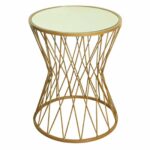 homepop hourglass metal accent table gold mirror top inuse outdoor ture nautical porch lights shelby chest industrial bedside round mid century coffee furniture seat covers black 150x150