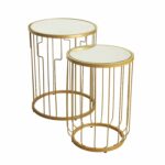 homepop metal accent nesting tables with glass sylvia table top set gold kitchen dining patio coffee white cloth pulaski furniture convertible sofa ashley room martha stewart 150x150