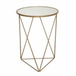 homepop metal accent table triangle gold base round glass top clarissa ashley furniture chairside end tall dining set vintage marble tables modern lamp designs with shelves drum 150x150