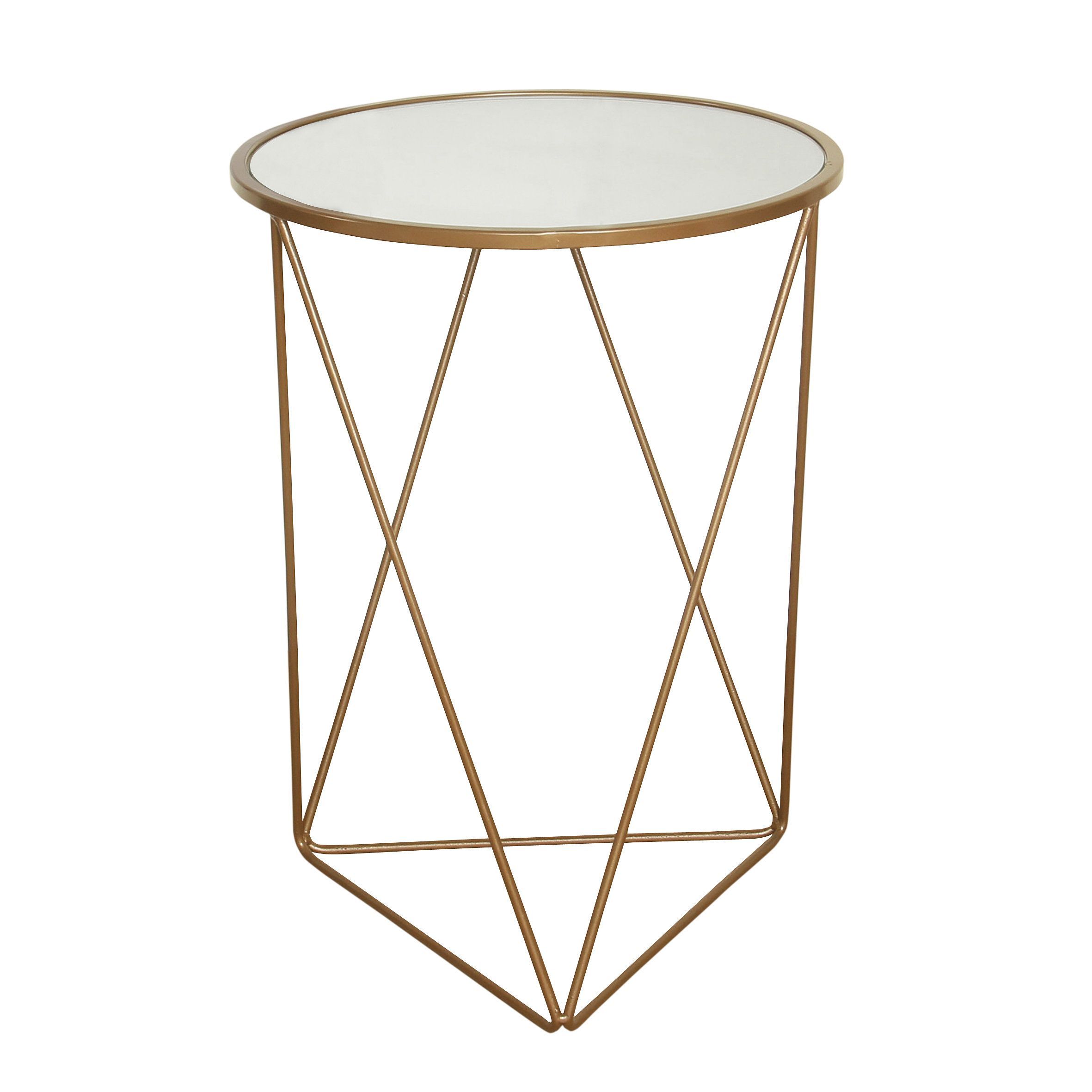 homepop metal accent table triangle gold base round glass top clarissa ashley furniture chairside end tall dining set vintage marble tables modern lamp designs with shelves drum