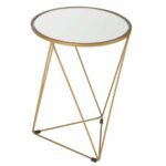 homepop metal accent table triangle gold base round glass top free shipping today centerpiece ideas for home ikea tall threshold transition small antique hall wooden bedside lamps 150x150