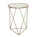 homepop metal accent table triangle gold base round glass top free shipping today concrete dining rustic cube tables ikea cool patio furniture narrow end for living room 150x150