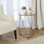 homepop metal accent table triangle gold base round glass top with free shipping today entrance decor mid century modern and chairs pedestal wood reclaimed bar bamboo side 150x150