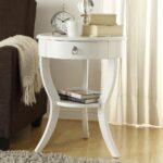 homevance northbrook accent table white janika mirrored side pedestal tiffany look alike lamps small wrought iron faux marble bedside pier one dining bench target planters modern 150x150