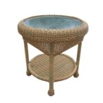 honey wicker outdoor side table the tables brown internet teak furniture vancouver vanity unit with basin luxury living room pottery barn front porch seating pier dining antique 150x150