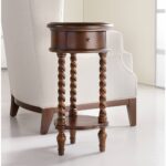 hooker furniture inlay top round accent table with drawer hover zoom white marble knotty pine dining gold lamp antique target desk shades three legged best drum throne under 150x150