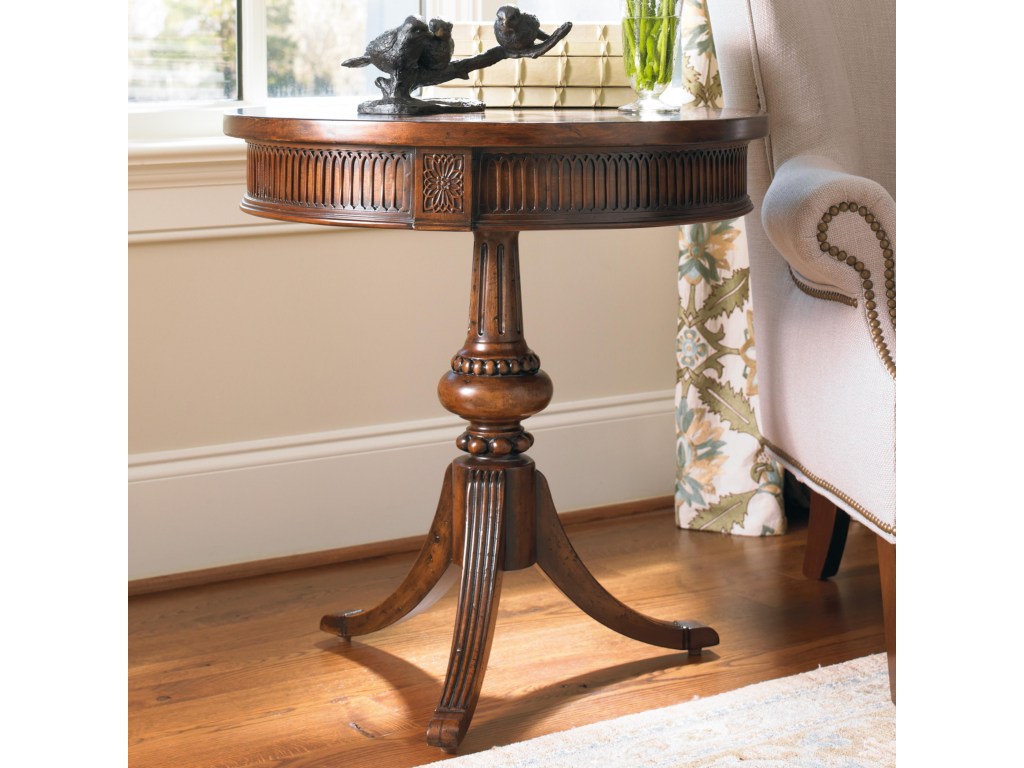 hooker furniture living room accents round accent table with ornate products color tables accentsround pedestal pottery barn bath comfy outdoor chair beverage tub stand drum seat