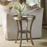 hooker furniture living room sanctuary round mirrored accent table with drawer visage mid century entry porch end tables diy marble coffee sheesham wood console iron inch deep 150x150