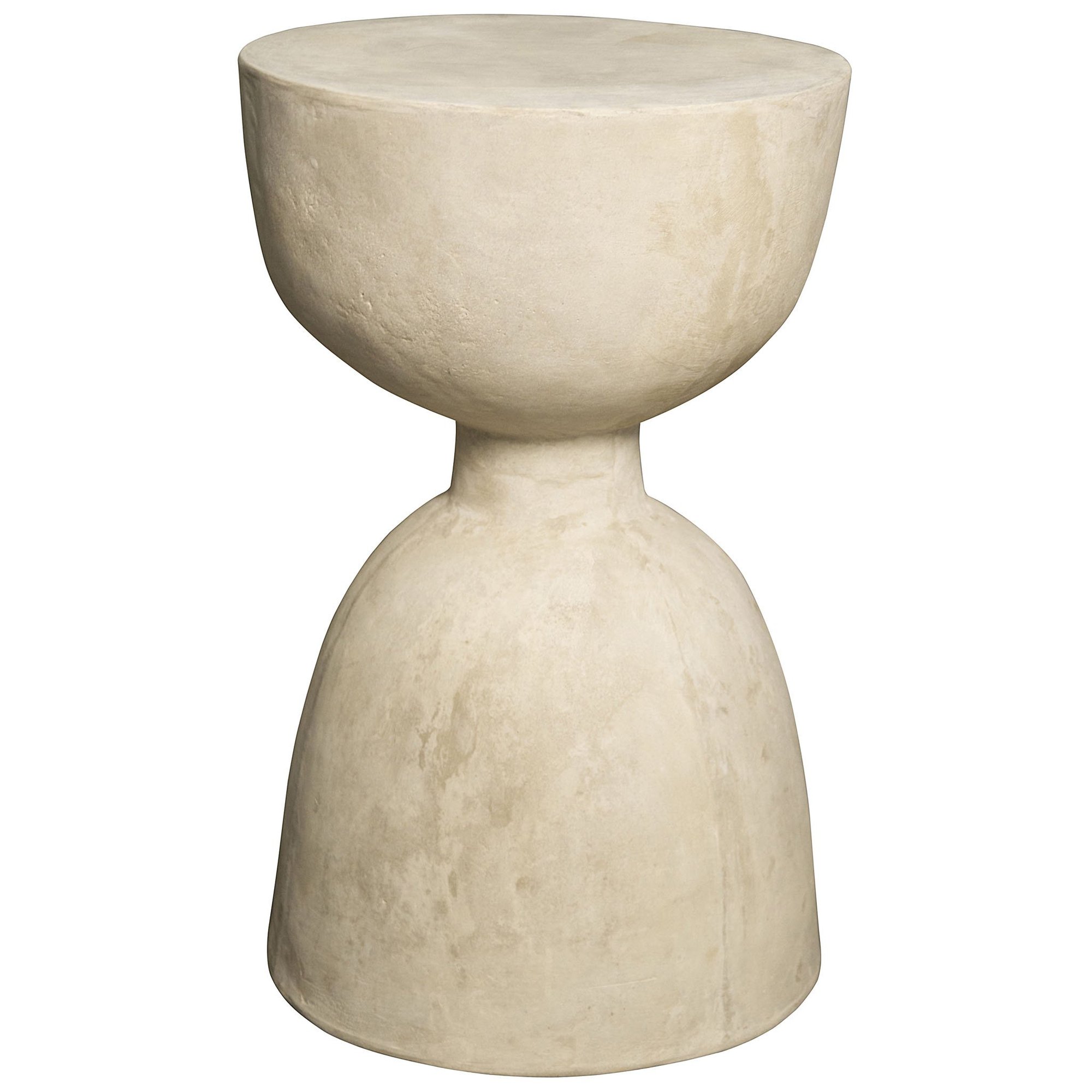 hourglass stool fiber cement bliss home design boir accent table side fashioned from with natural color and texture finished inch square tablecloth white desk chair target