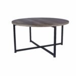 household essentials ashwood round coffee table low accent distressed gray brown black metal frame kitchen dining turquoise console ikea wall storage room chairs with leaf modern 150x150