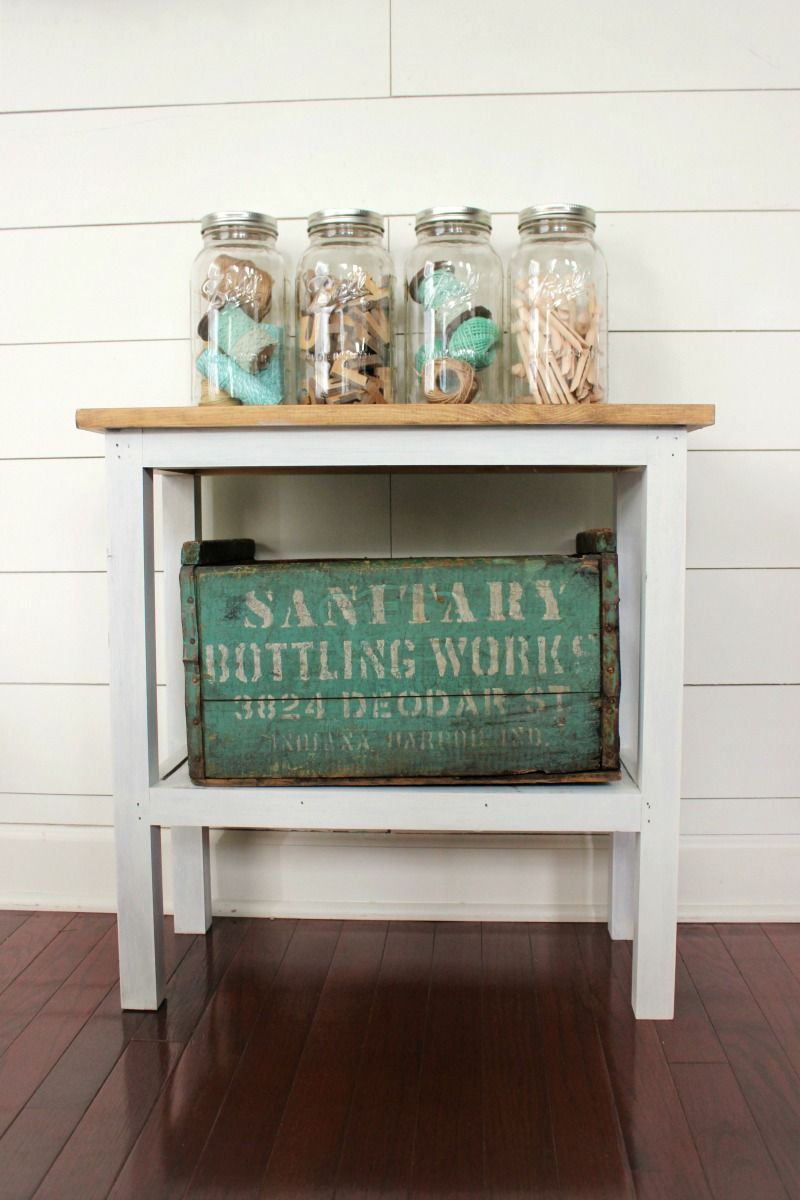 how build farmhouse accent table diy furniture easy perfect piece for narrow spaces like powder room small entryway inexpensive side tables mini tiffany style lamps industrial