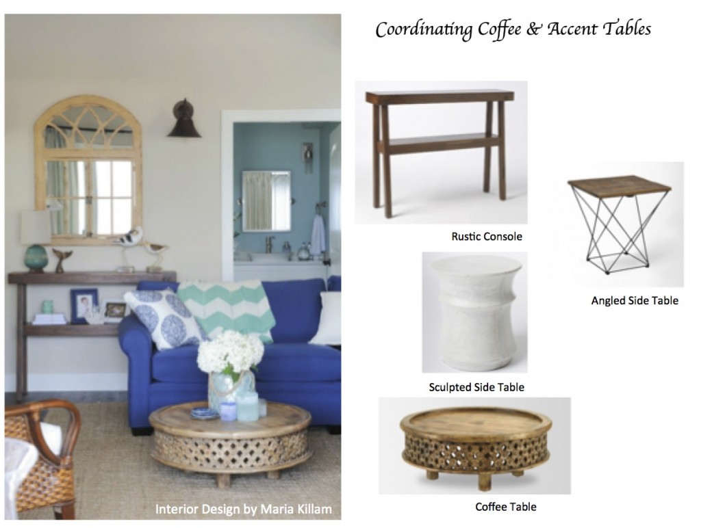 how coordinate coffee accent tables like designer maria blue living room metal drum table killam unique patio umbrellas mosaic round dining diy outdoor furniture plans ashley end