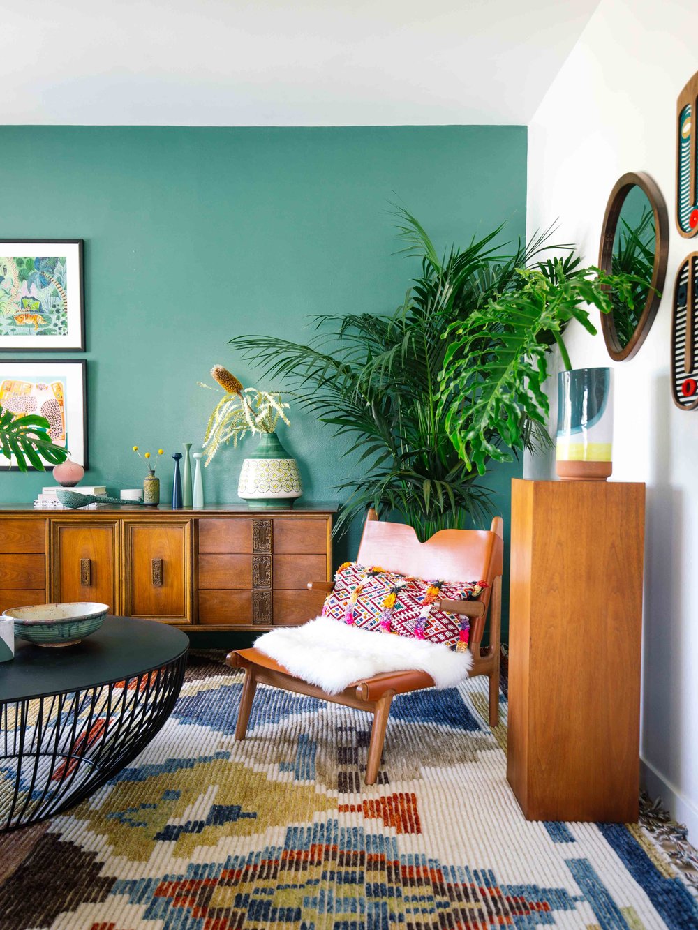 how use color open floor plan old brand new sage green accent tables still wanted wall here carve out this living room space ked dark jade and love balances the dramatic farm