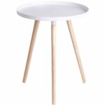 ibnotuiy metal tray end table with leg wooden stand accent removable round sofa side coffee suitable sitting room balcony rest assembly white clothes organiser narrow console 150x150