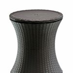 ice cooler bucket coffee bar side table poly rattan brown outdoor with details umbrellas that provide shade high accent white phone acrylic lamp wood top patio chair covers 150x150