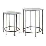 imax kendan galvanized accent tables set bellacor metal table hover zoom kitchen and stools plastic garden furniture sets carpet transition piece marble demilune console iron 150x150