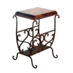 inch round tablecloth side table western furniture medium mesquite scrollwork accent lone star forged iron end tables cream simple white nightstand kitchen cabinets diy rustic 150x150
