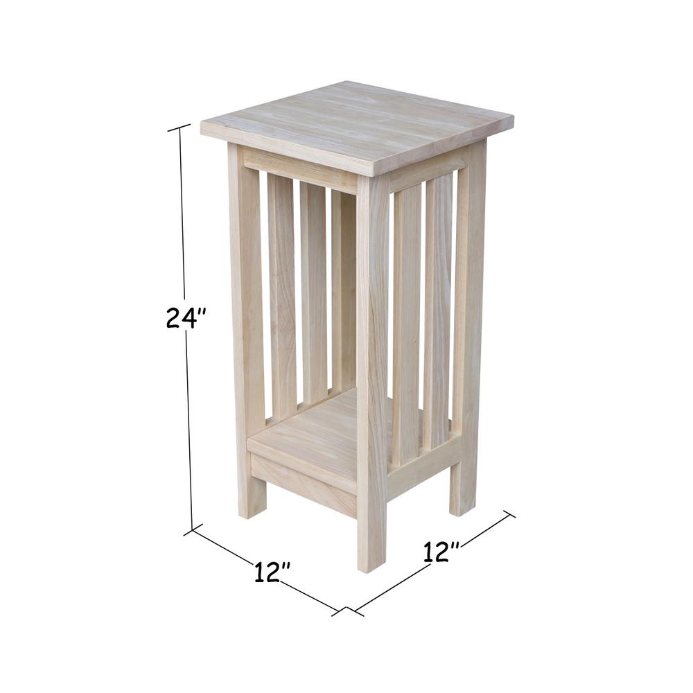indoor plant stands accent tables the unfnished international concepts tall pedestal table mission unfinished small cabinet with drawers coffee and lamp set cover ideas replica