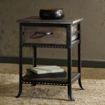 industrial accent table end side nightstand rustic distressed metal with drawers wood kids furniture home goods coffee tables ikea wardrobe storage elastic tablecloth willow 150x150