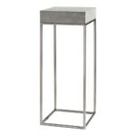 industrial concrete stainless steel plant stand accent table chic triangle ikea turquoise furniture square coffee with storage small cocktail tables and end wrought iron glass 150x150