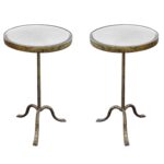 industrial oly studio tony hammered iron accent tables pair screen shot metal table original tablecloth with umbrella hole nesting and chairs high white garden coffee media 150x150
