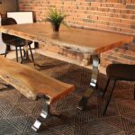 inspiration live edge table accent brown threshold target leg diy acacium dining with chrome shaped natural color wazo furniture top toronto ontario glass metal base vancouver 150x150