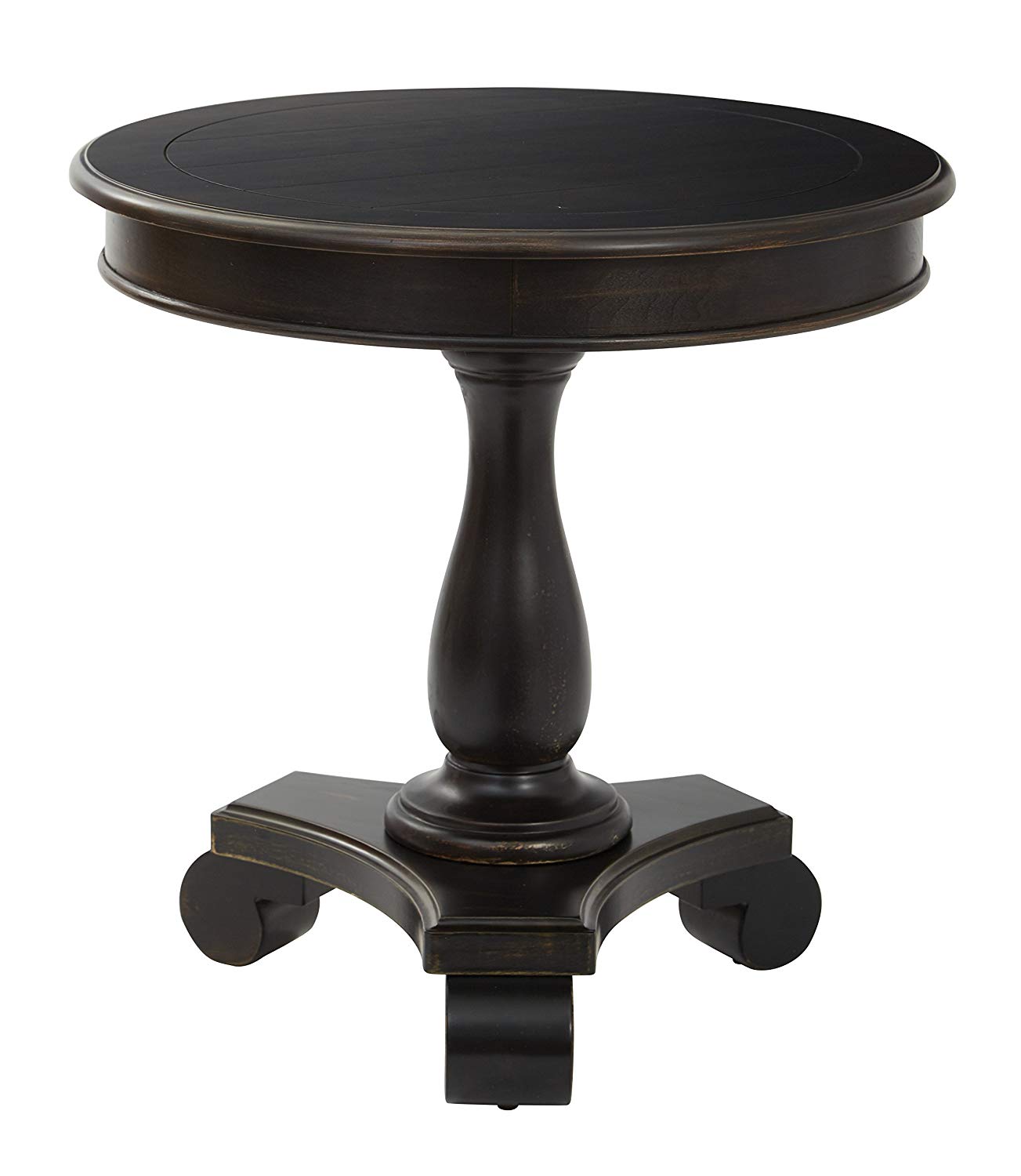 inspired bassett avlat osp avalon round accent table antique black kitchen dining decoration pieces for drawing room inch console small garden cover stump end navy blue wood