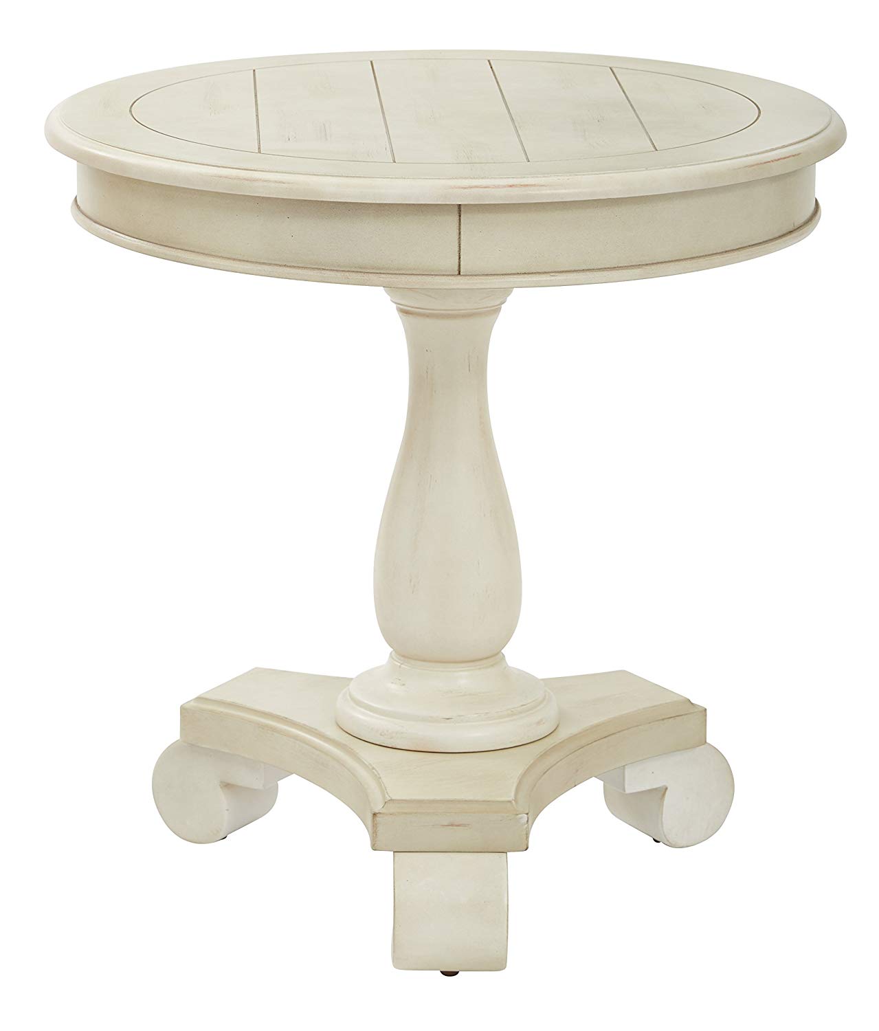 inspired bassett avlat osp avalon round accent table with screw legs antique beige kitchen dining french style small nautical end tables pottery barn spotlight lamp gray coffee