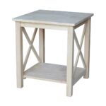 international concepts hampton unfinished end table the tables wood block accent dining room lighting oak bedside cabinets tall glass coffee clear nest inch nightstand decor 150x150