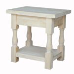 international concepts tuscan unfinished end table the home wood tables accent rectangular corner console keter bar small half circle reclaimed coffee and mosaic patio furniture 150x150