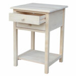 international concepts unfinished wood end table with drawers tables hover zoom kohls bedding coupon clear plastic top protector ikea white nightstand gray living room sets unique 150x150