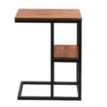 iron framed mango wood accent table with lower shelf brown free shipping today colorful lamps pretty round tablecloths bath wedding registry olive green side oblong tablecloth 150x150