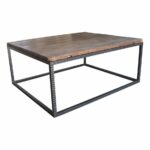 iron occasional tables rectangle coffee table rod side round wrought dark accent glass top west elm industrial metal bar threshold small tall pub set entrance creative legs target 150x150